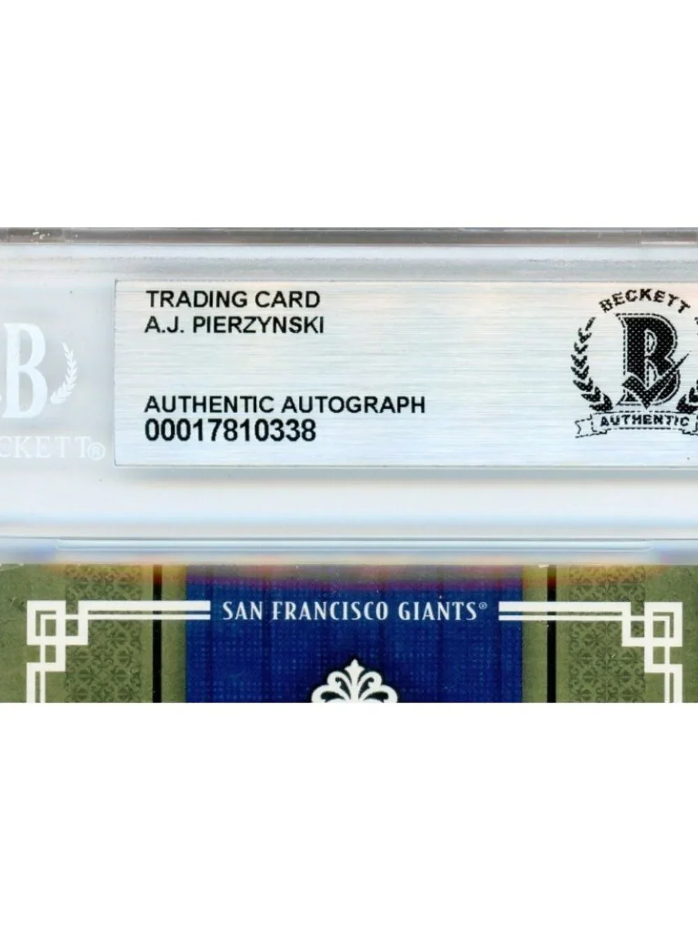 A.J. Pierzynski Signed 2005 Donruss Diamond Kings #200 Giants Card BAS Slab